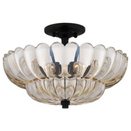 Quoizel Whitecap Ceiling Light Traditional Tinted Amber Glass, Mottled Cocoa Brown 4x E14