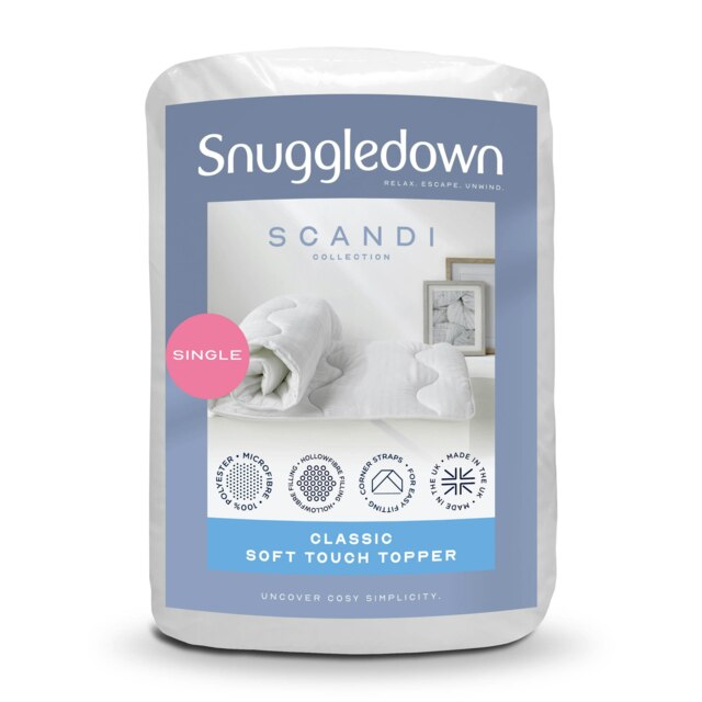 Snuggledown Scandinavian Hollowfibre Mattress Topper, Single