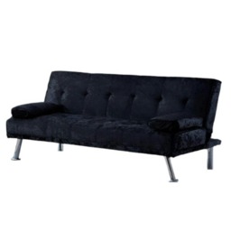 Crush Velvet Clic Clac Luxury Sofa Bed In Black