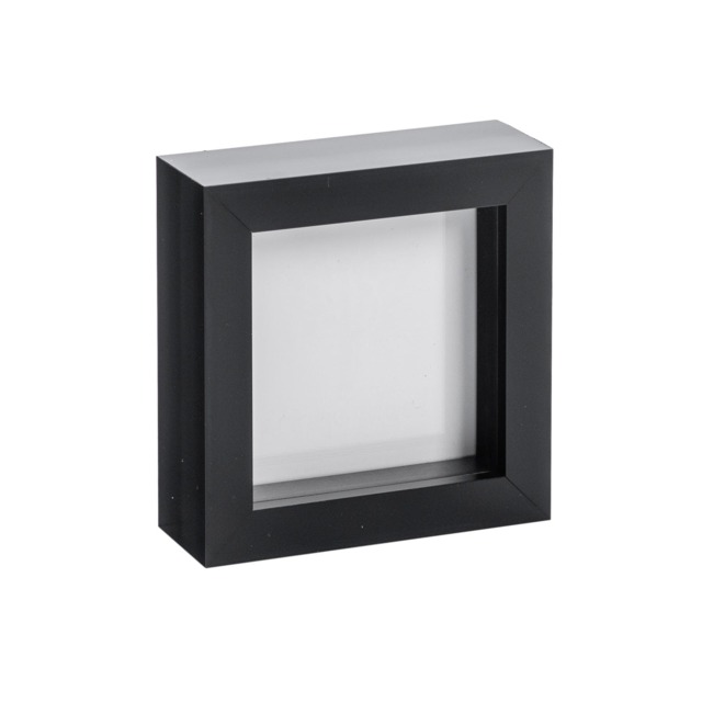 "Nicola Spring 4 x 4"" Photo Frame - Black - 3D Photo Frame Picture Frame Box Portrait Display Case (12.5 x 12.5cm)"