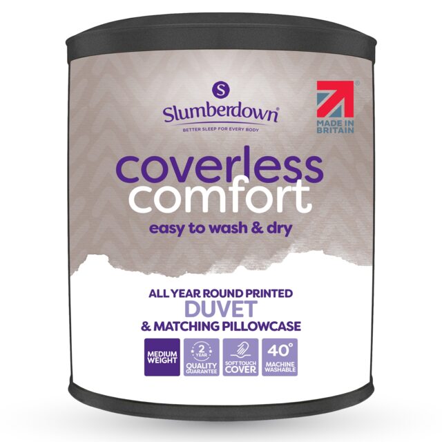 Slumberdown Coverless Comfort Neutral Abstract Duvet, 10.5 Tog, Single Brown