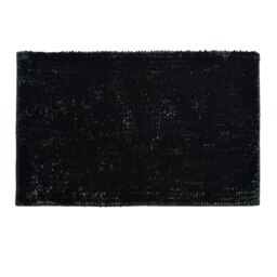 Velvet Chenille Bobble Bath Mat - Black