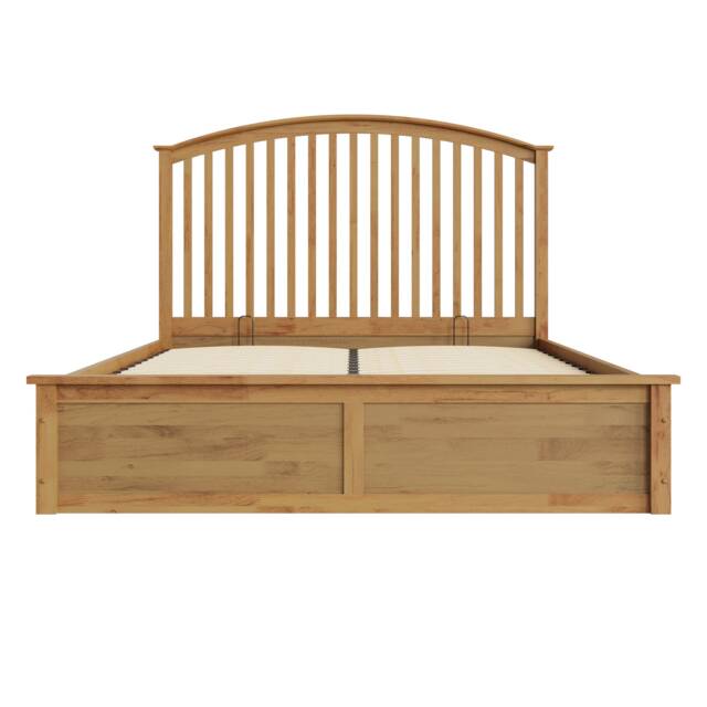 Madrid Wooden Ottoman Storage Bed King Oak Cream Oak