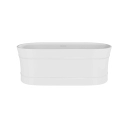 Balterley Oval Freestanding Bath with Layered Rim Design: Modern Double-Ended Acrylic Bath White White 1600 x 780 x 580mm