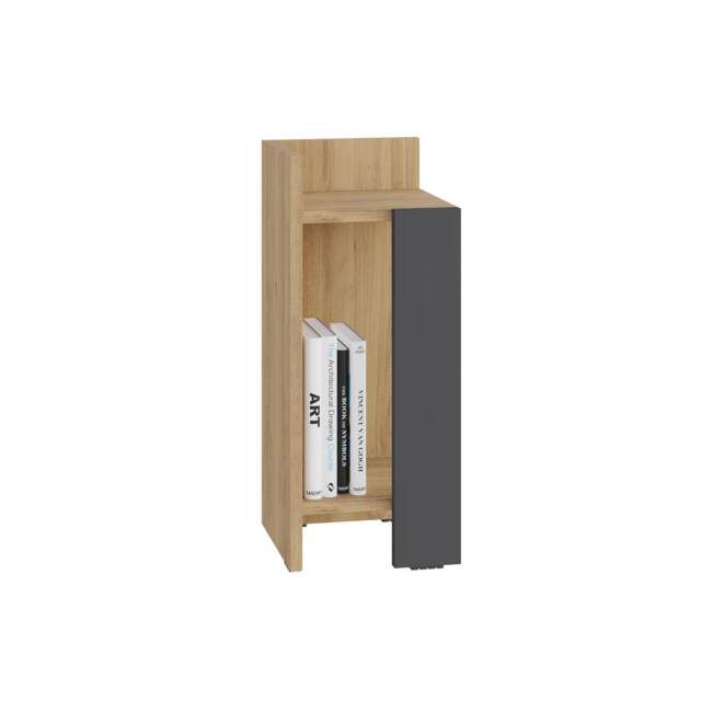 Decortie Elos Bedside Table 27x27x60cm Oak Anthracite Grey