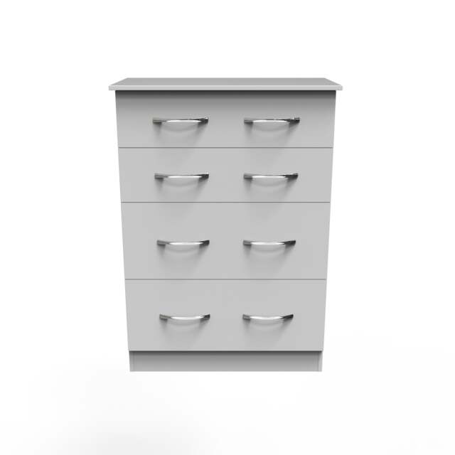 Hampshire 4 Drawer Deep Chest of Drawers in White Matt (Ready Assembled) White White Matt