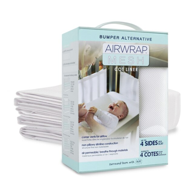 Airwrap™ Mesh 4 Sided Cot Liner - Bumper Alternative, White
