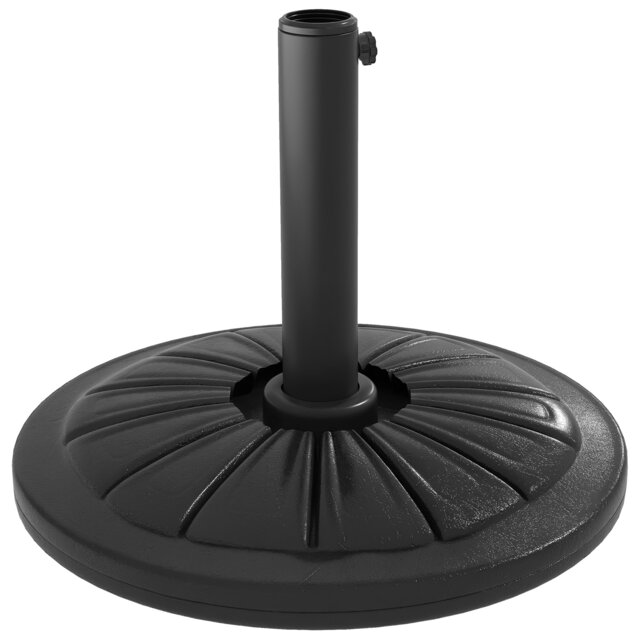 Outsunny 13 kg Patio Umbrella Base Stand, Concrete Umbrella Holder, Black Black Black Φ43 x 32 cm