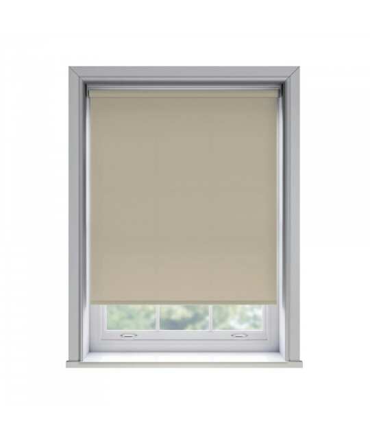 165cm No Drill Taupe Thermal Blackout Roller Blind (170cm Drop) Brown