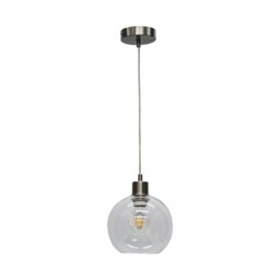 Barnum - Clear Glass Globe with Satin Nickel Pendant Fitting Clear Clear 1