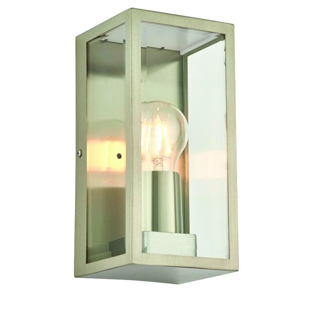 Breton Outdoor Wall Lantern 1 Light Wall IP44 28W Brushed Stainless Steel