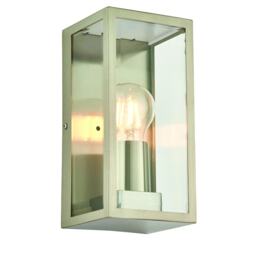 Breton Outdoor Wall Lantern 1 Light Wall IP44 28W Brushed Stainless Steel