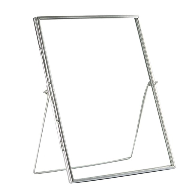 "Nicola Spring Standing Metal Photo Frame - Picture Frame Freestanding Frame Display Poster Frame Silver Silver 8"" x 10"""