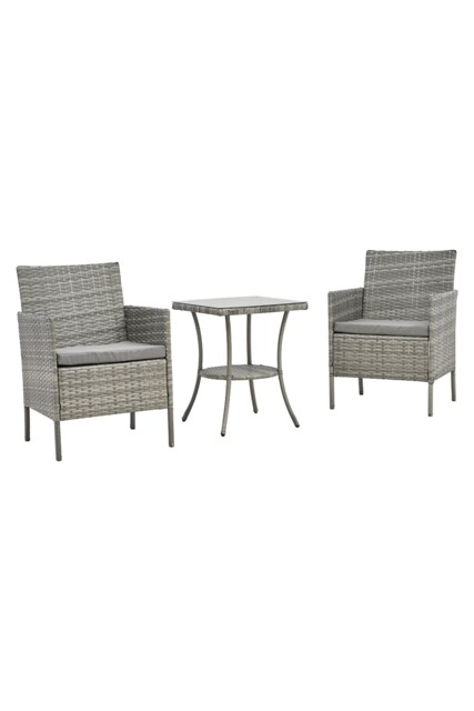 Living and Home 3Pcs PE Rattan Wicker Garden Furniture Bistro Set