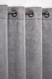 Metro Thermal Blackout Eyelet Curtains 168cm x 137cm Silver Grey Grey