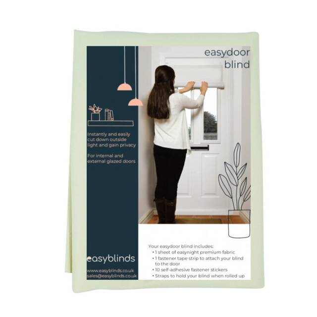 Easyblinds Easydoor door blind, cream, self-adhesive attachments, easy cut to size or shape up to 75 x 110cm Cream Cream M 1