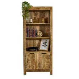 Valor Mango Wooden Bookcase With 2 Doors Brown