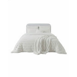 Luxury Teddy Cord Design Bedding Set Ultra Soft Cozy Stylish Comfort White Single