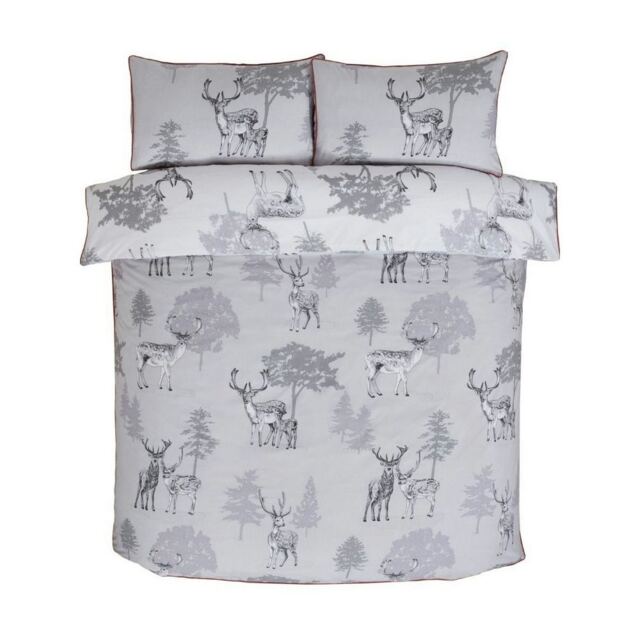 Rapport Sherwood Stag Duvet Cover Set - Grey - Single Grey Single
