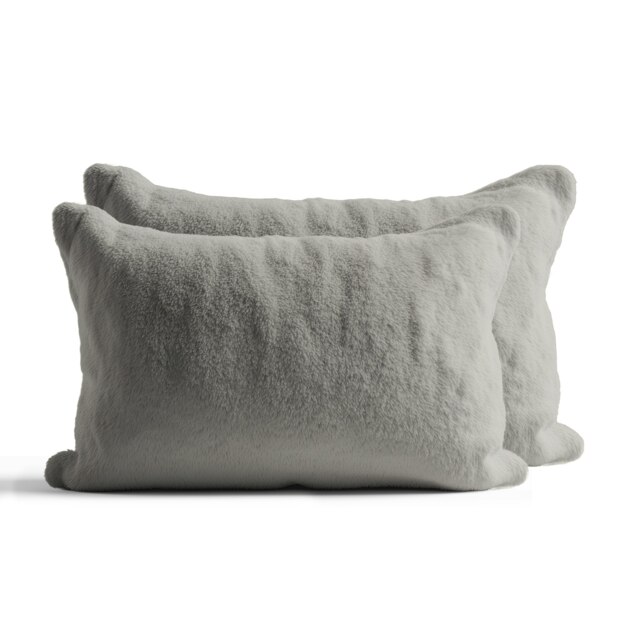 Teddy Bear Fleece Super Soft Cosy Pillow Case Pair Cream Cream