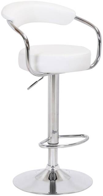 Zenith Kitchen Bar Stool, Height Adjustable Gas-Lift, Breakfast & Home Bar Stool, White