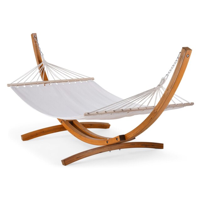 VonHaus 1 Person Garden Hammock with Wooden Frame