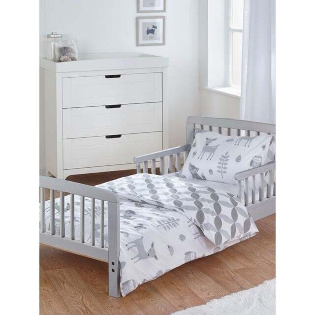 Woodland Duvet Cover Set - Grey/White - Toddler Grey One Size