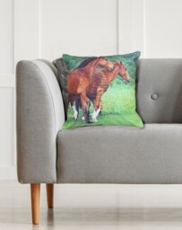 Horses Velvet Cushion Cover 43X43 cm Multi 1