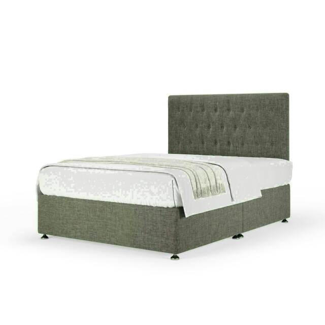 Slate Linen No Drawer Divan Base and Lona Headboard Single