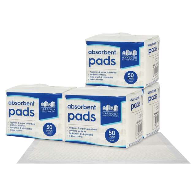 Harbour Housewares 200x Disposable Incontinence Bed Pads - 32.5 x 45cm - Waterproof High Absorbency Mattress Protector Bed Sheet