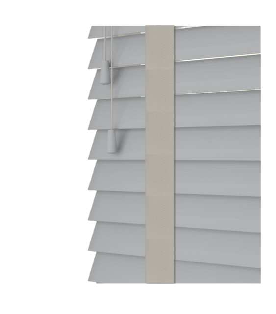 140cm Dove Grey Faux Wood Venetian Blinds with Tapes (120cm Drop) Grey Grey