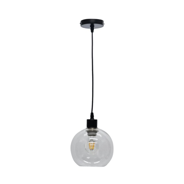 Barnum - Clear Glass Globe with Black Pendant Fitting Clear Clear 1