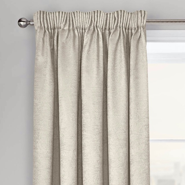 Velosso Westwood Dimout Pencil Pleat Curtains - 117cm x 137cm Cream