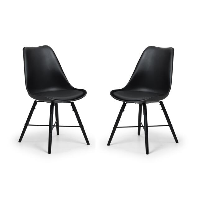 Rosedale Elegant Black Seat & Black Legs Dining Chairs - Set of 2