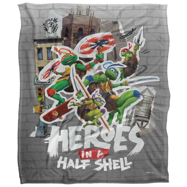 Teenage Mutant Ninja Turtles: Mutant Mayhem Heroes In A Half Shell Silky Supersoft Blanket Multi Multicoloured 152cm x 127cm 1