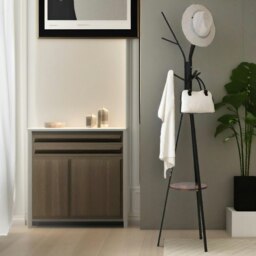Industrial Coat Rack Stand With 9 Hooks Rustic Brown Multi One Size