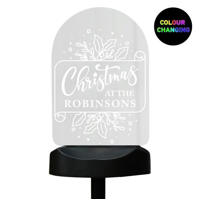 Personalised Family Christmas Outdoor Solar Light