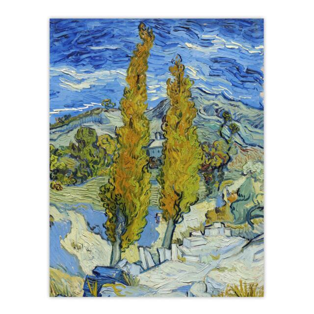 "The Poplars at Saint Remy Van Gogh Vintage Wall Art Poster Print 12X16"""