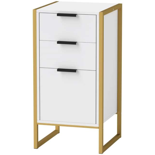 Industrial 3 Drawer Chest Of Drawers Storage Unit White