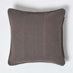 Homescapes Cotton Rajput Ribbed Charcoal Grey Cushion Cover - 60 x 60 cm Grey Charcoal Grey 60 x 60 cm