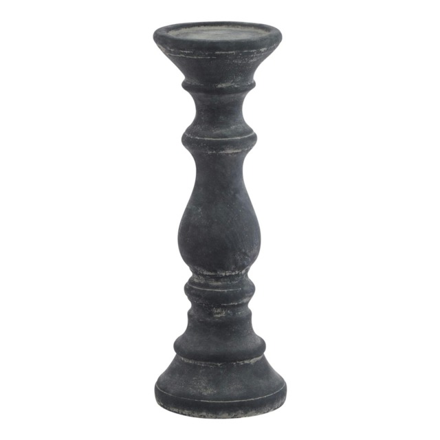 Hill Interiors Amalfi Column Candle Holder - Grey - 30cm x 11cm x 11cm Grey