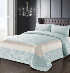 Intimates Clarissa Quilted Luxury Bedspread Set Blue Duck Egg Double