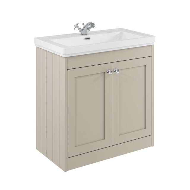 Balterley Floor Standing 2 Door Unit with Classic Basin 1 Tap Hole Grey 800 x 800 x 453mm