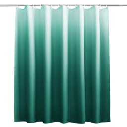 Green & White Gradient Polyester Shower Curtain with 12 Hooks - 180x180cm