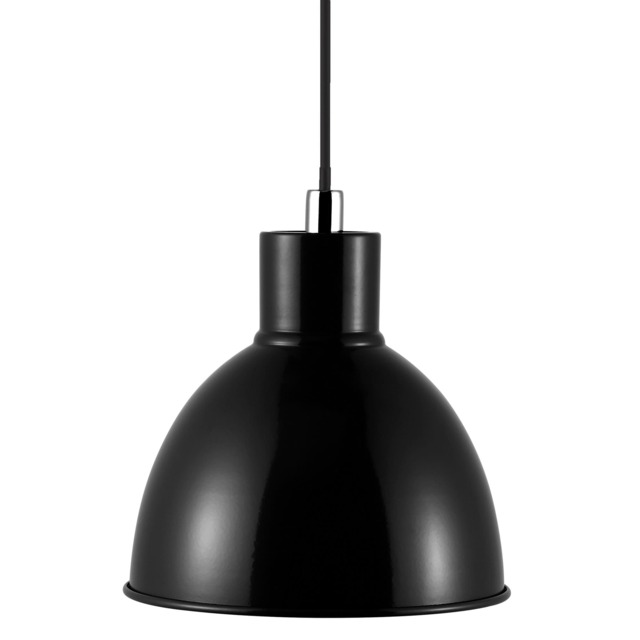 Nordlux Pop Indoor Pendant Light Black Metal E27 White Inner - Mains Powered, IP20