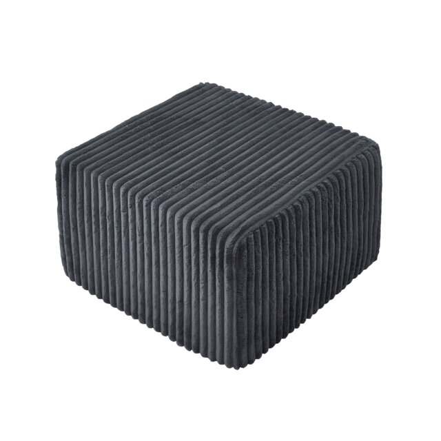 Groundlevel Camden Sectional Super Soft Velvet 2 / 3 Seater Sofa or Optional Cube Footstall Grey Grey Chair