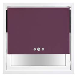 FURNISHED Blackout Roller Blind with Triple Eyelets & Metal Fittings Purple Aubergine (W) 60cm x (L) 210cm
