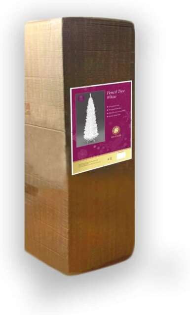 8Ft Artificial Flocked Slim Christmas Pencil Tree Holiday Home Decorations with Pointed Tips and Metal Stand