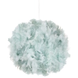 Eye-Catching and Modern Small Duck Egg Feather Decorated Pendant Lighting Shade Blue Blue 1