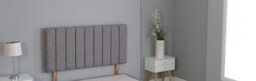 "Charcoal Grey Linen 9 Panel Headboard Grey 3FT Single 20""inch Headboard"
